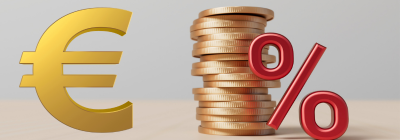 Vuosikorkoprosentti vs. korot euroissa
